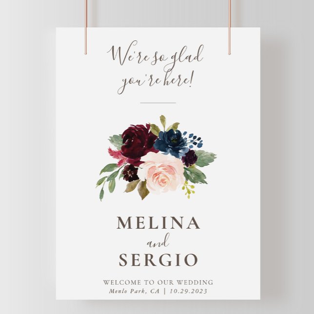 Poster Nous sommes heureux que vous soyez ici Mariage cla (Créateur téléchargé)