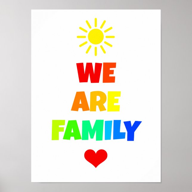 Poster Nous sommes la famille Rainbow Sunshine Adoption D (Devant)