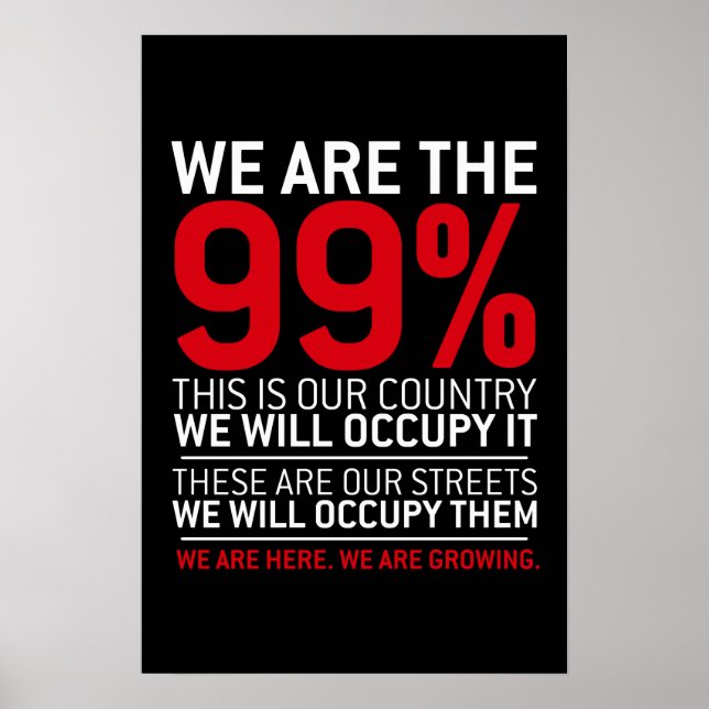 Poster Nous sommes les 99% - 99% occupy wall street (Devant)