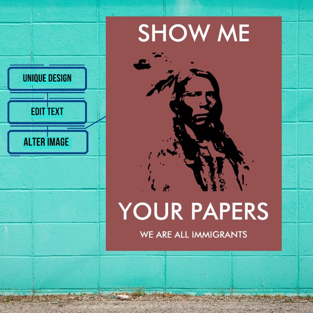 Poster Nous Sommes Tous Des Immigrants : Manifestation Pe (Remember that you can INSTANT DOWNLOAD. Look for other variations in the collection.)