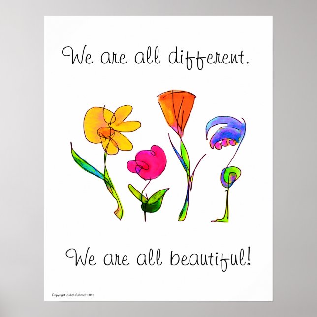 Poster Nous sommes tous différents et belle diversité (Devant)