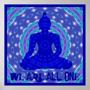 Poster Nous Sommes Tous Un Bouddha Bleu Bouddha Bouddha B
