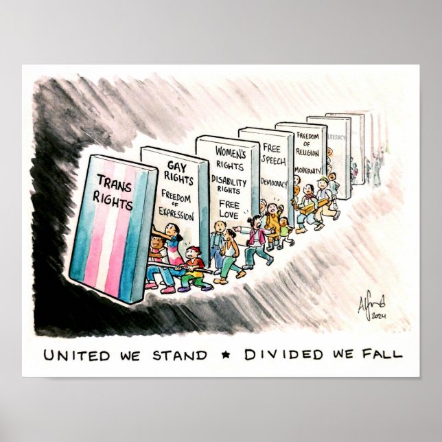 Poster Nous sommes unis - divisés nous tomberons (Devant)