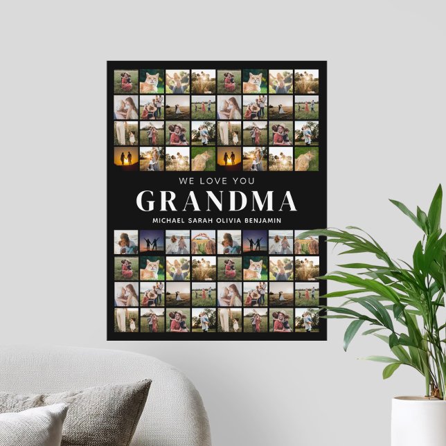 Poster Nous t'aimons Grand-mère 64 Photo Collage (Créateur téléchargé)