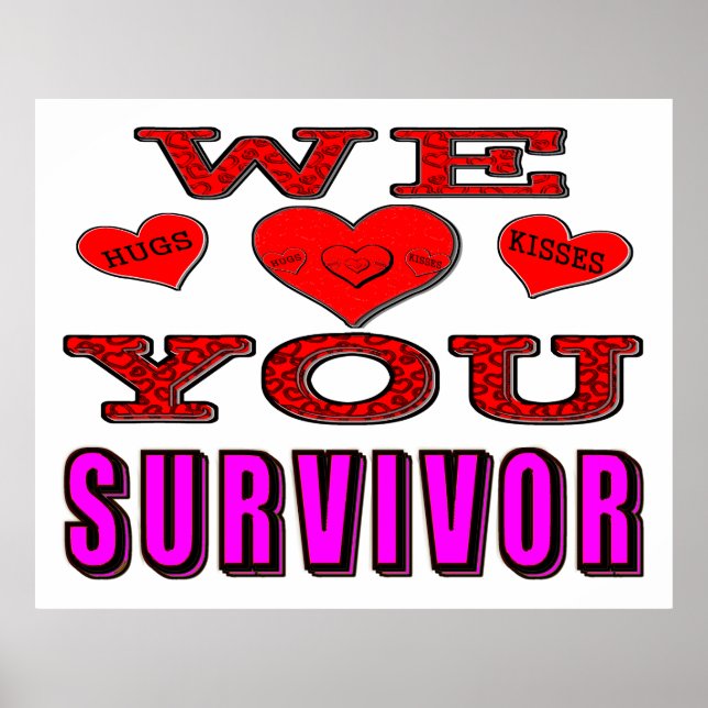 Poster Nous t'aimons Survivant du cancer du sein (Devant)