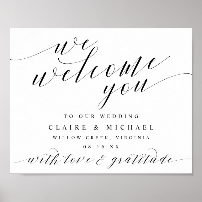 Poster Nous Vous Accueillons Calligraphie Script N'Import (Devant)