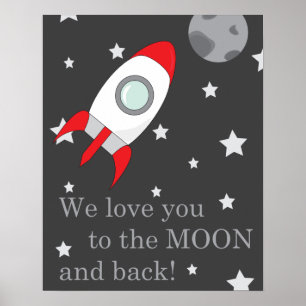 Poster "Nous vous aimons à la lune et au retour"