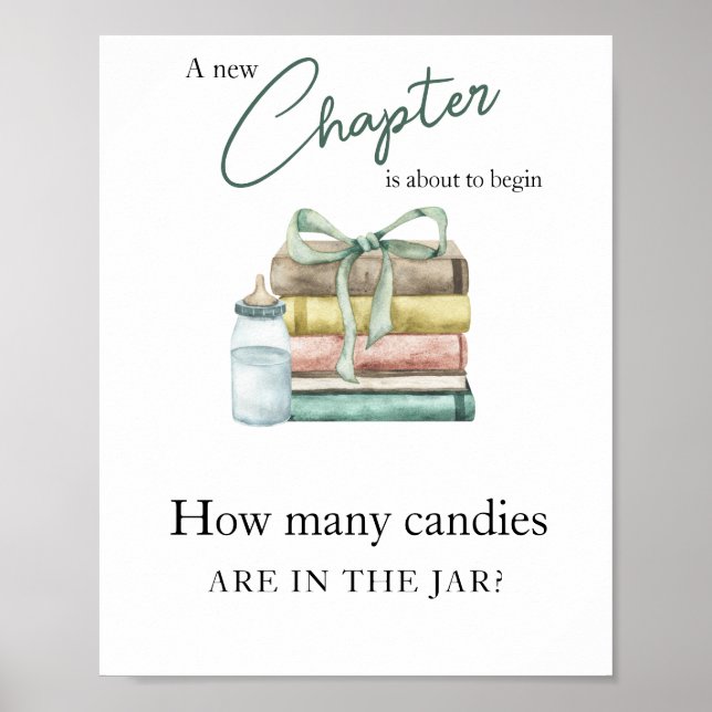 Poster Nouveau baby shower de chapitre - Combien de bonbo (Devant)