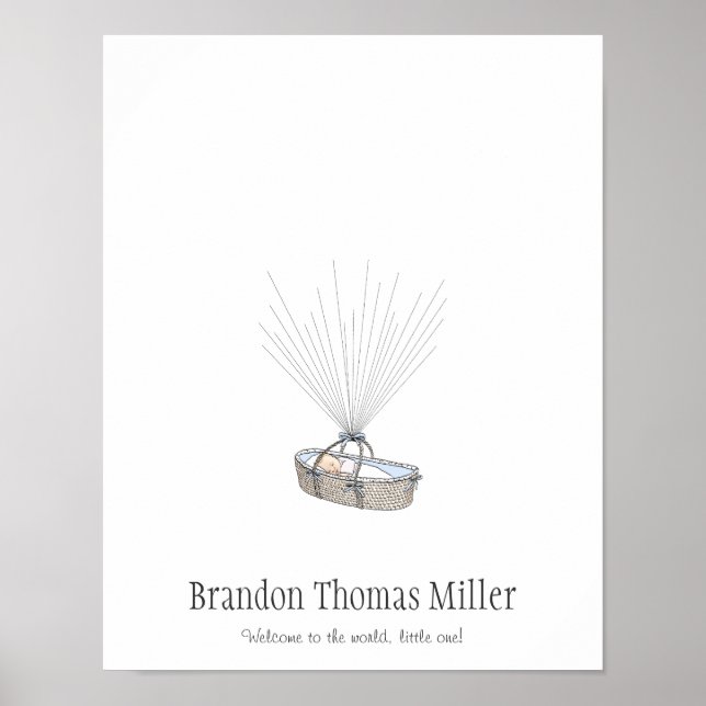 Poster Nouveau Bébé imprimé d'empreintes digitales Livre  (Devant)