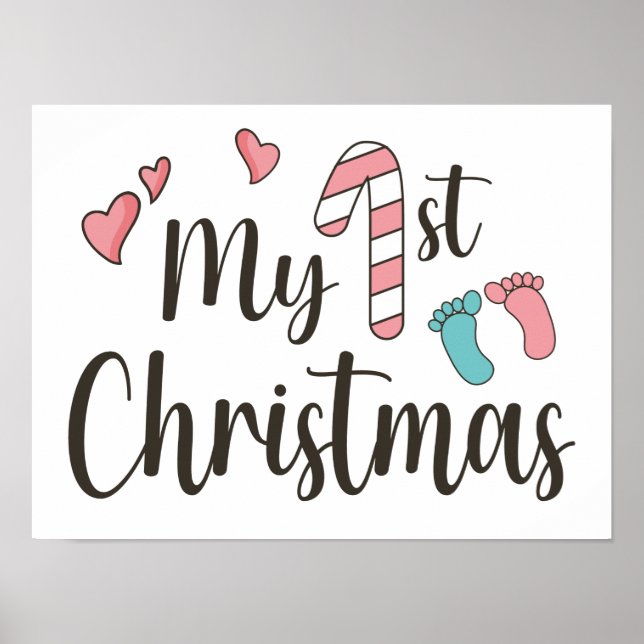 Poster Nouveau bébé - Mon premier Noël (Devant)