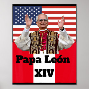 Poster Nouveau catholique Pe Leo Xiv Papa León Pérou U.s.
