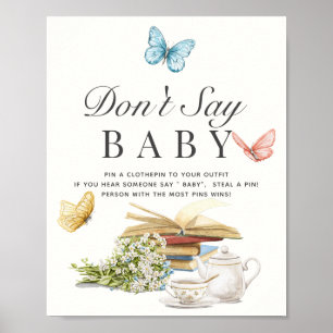 Poster Nouveau Chapitre BOok Baby shower jeu Ne pas dire 