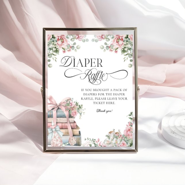 Poster Nouveau Chapitre Bow Baby shower floral Déchets de (Créateur téléchargé)