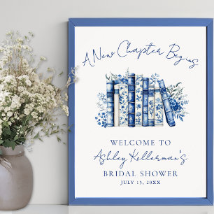 Poster Nouveau Chapitre Livre Floral Panneau de Bienvenue
