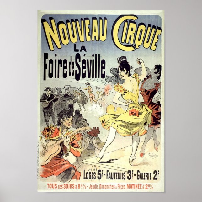 Poster Nouveau Cirque Vintage Publicité française (Devant)