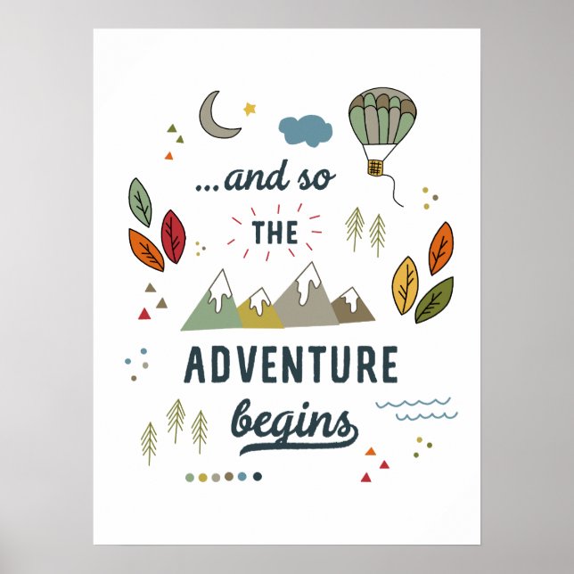 Poster Nouveau devis de voyage inspiré Adventure Nouveau  (Devant)