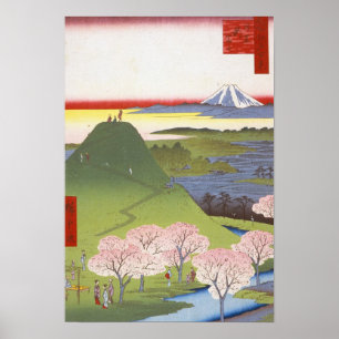 Poster "Nouveau Fuji" japonais Ukiyo-e Hiroshige