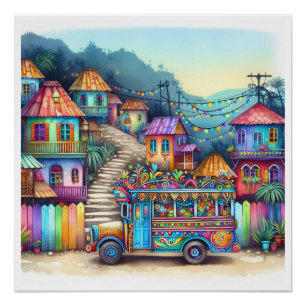 Poster NOUVEAU HAÏTI unique, Aruba, Antigua