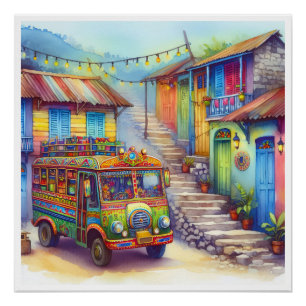 Poster NOUVEAU HAÏTI unique, Aruba, Antigua