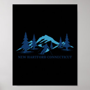Poster Nouveau Hartford Connecticut Station de ski Ski