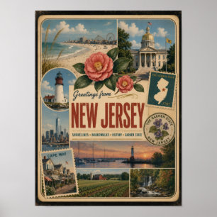 Poster Nouveau Jersey Style Vintage Authentique