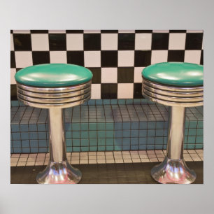 Poster Nouveau-Mexique, Albuquerque. Le 66 Diner le long