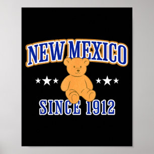 Poster Nouveau-Mexique Établ. 1912, Nm Usa Ours en peluch