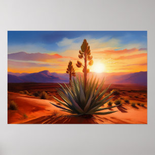 Poster Nouveau Mexique Terre d'Enchantement Désert de Yuc