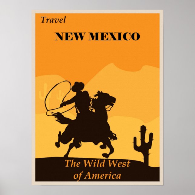 Poster Nouveau-Mexique Vintage Wild West (Devant)