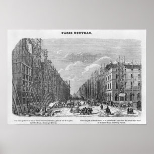 Poster Nouveau Paris, vue d'une pièce de rue de Rivoli