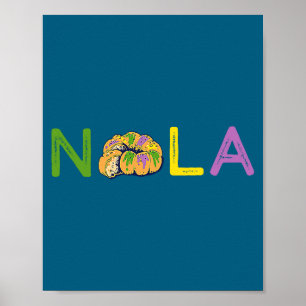 Poster Nouveau Roi Gâteau Mardi Gras Orléans