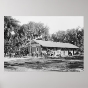 Poster Nouveau Smyrna, gare ferroviaire de la Floride,