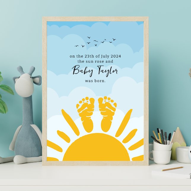 Poster Nouveau soleil empreinte bébé (Créateur téléchargé)