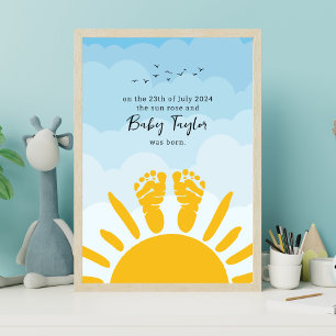 Poster Nouveau soleil empreinte bébé