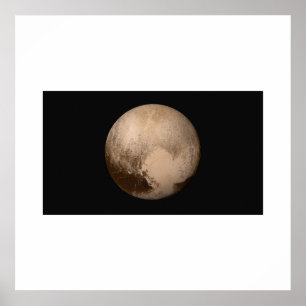 Poster Nouveaux horizons - Pluto en couleur réelle