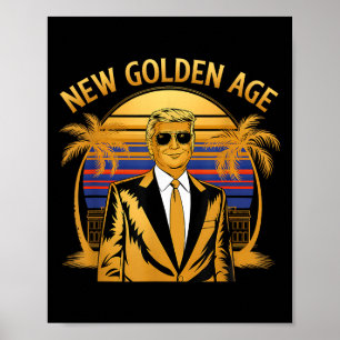Poster Nouvel Âge d'Or de l'Amérique Drapeau des États-Un