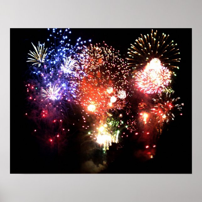 Poster Nouvel an : bouquet final de feu d'artifice - (Devant)