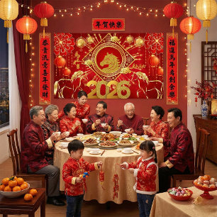 Poster Nouvel An chinois 2026 Année du Cheval 