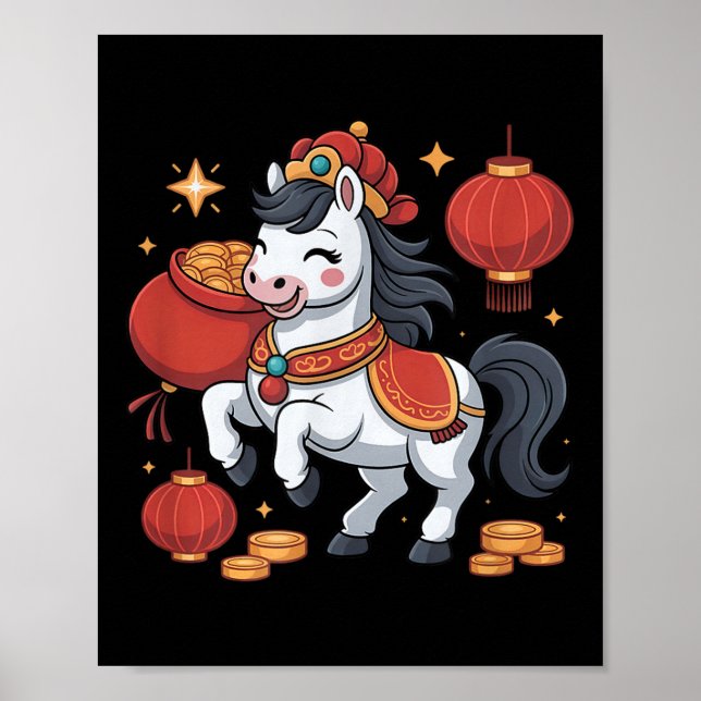 Poster Nouvel An Chinois Du Cheval Vietnamien Chuc Mung (Devant)