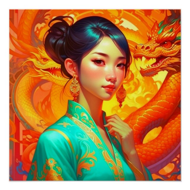 Poster Nouvel An chinois du dragon (Devant)