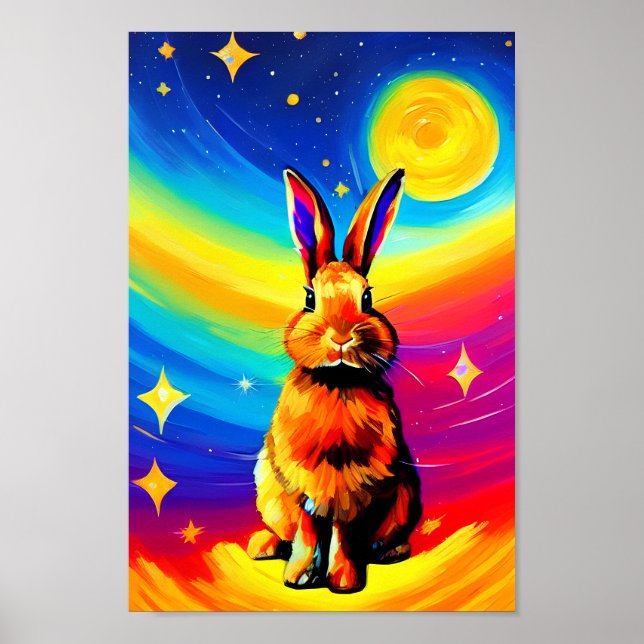 Poster Nouvel An chinois du lapin, 2023 Art lapin (Devant)