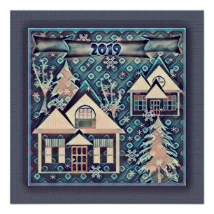 Poster Nouvel an, Noël