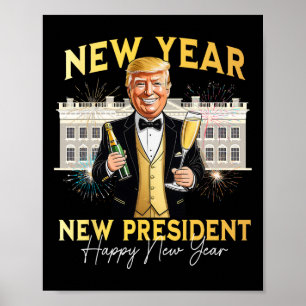 Poster Nouvel An Nouvel An Nouvel An Drôle Trump Nouvel A
