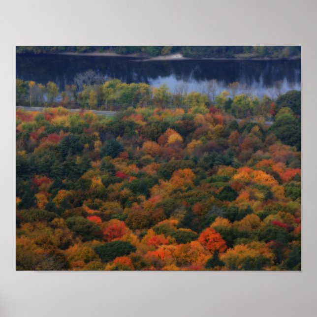 Poster Nouvelle-Angleterre Autumn Foliing By River (Devant)