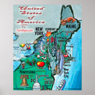 Poster Nouvelle-Angleterre États-Unis