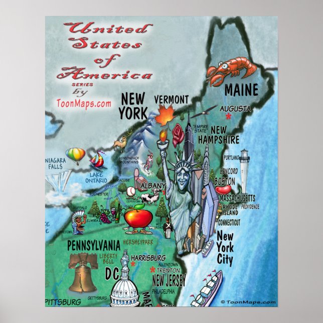 Poster Nouvelle-Angleterre États-Unis (Devant)