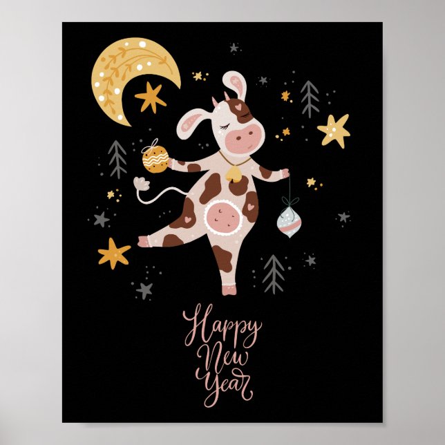 Poster nouvelle année heureuse (Devant)