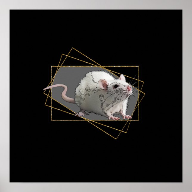 Poster nouvelle année heureuse, élégante, noire, or, 2020 (Devant)