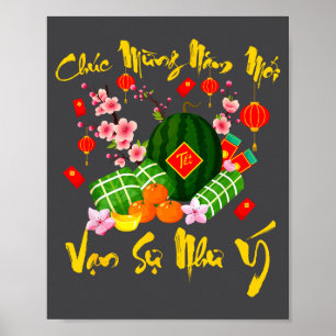 Poster Nouvelle année lunaire vietnamienne Chuc Mung Nam