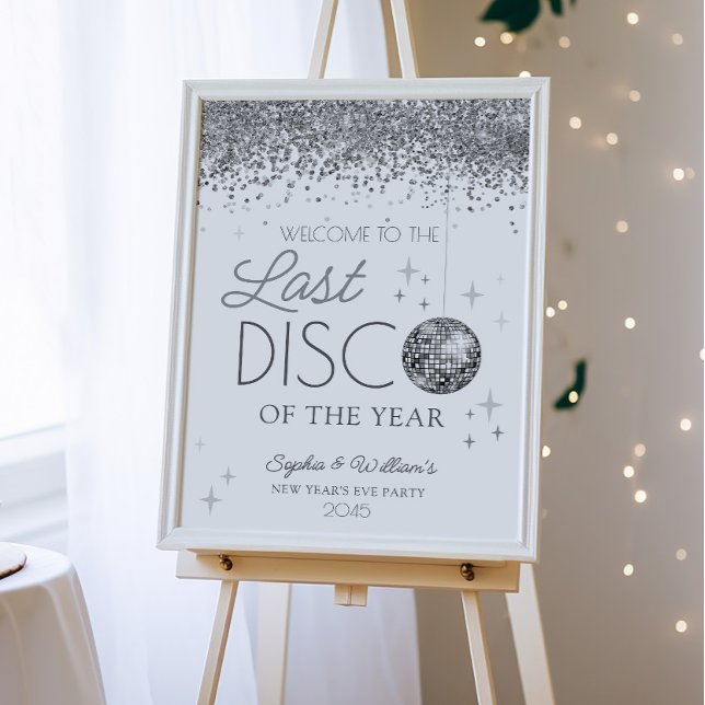 Poster Nouvelle Année Réveillon Disco Dernière de l'année (Last Disco of the Year)